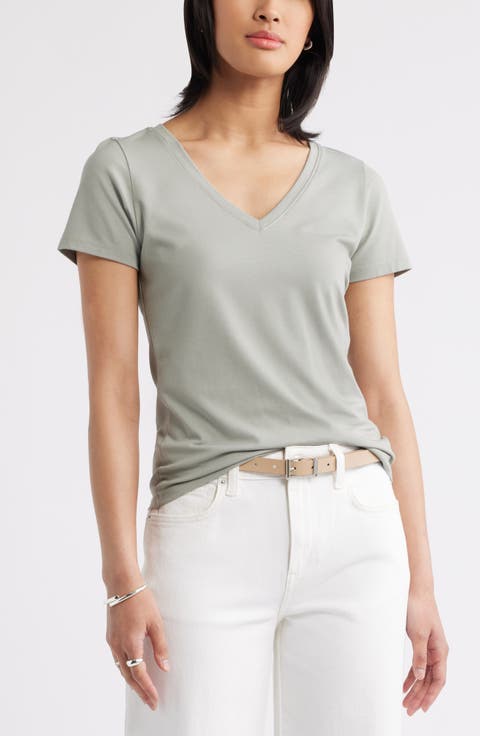 Everyday V-Neck Pima Cotton Blend T-Shirt