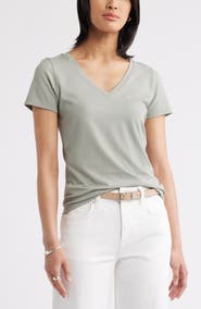 Nordstrom Everyday V-Neck Pima Cotton Blend T-Shirt