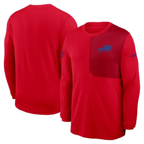 Men's Nike Red Buffalo Bills Sideline Coach UV Performance Long Sleeve T-Shirt