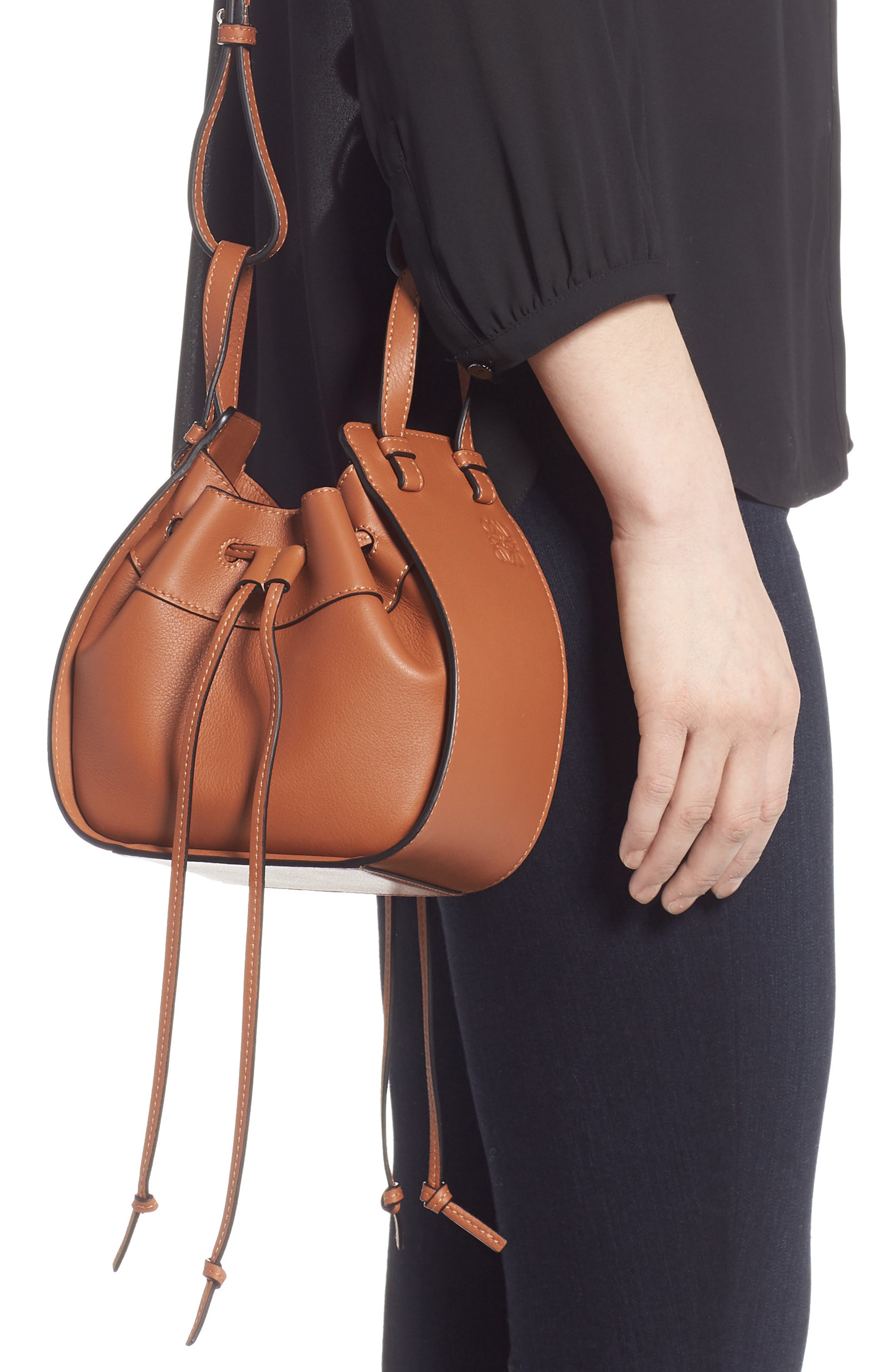 Loewe Mini Hammock Calfskin Leather Hobo Bag, Alternate, color, 