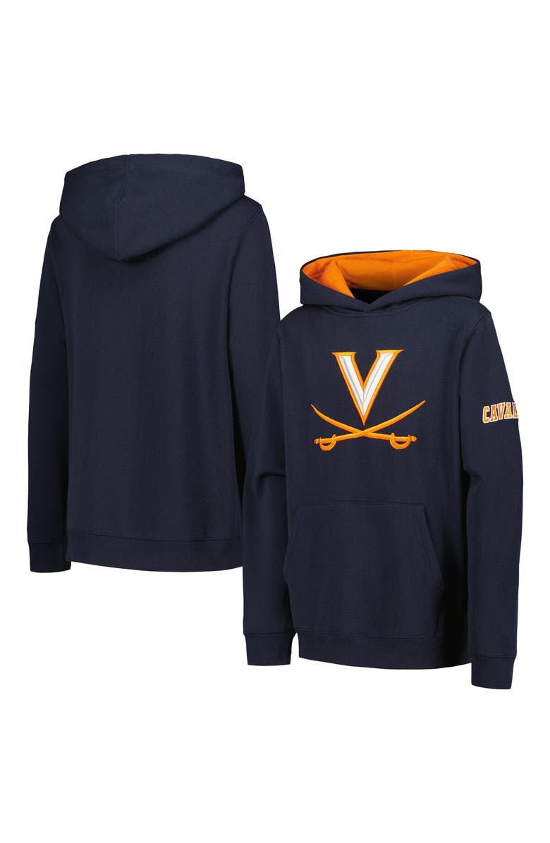 STADIUM ATHLETIC Youth Navy Virginia Cavaliers Big Logo Pullover Hoodie, Main, color, Navy