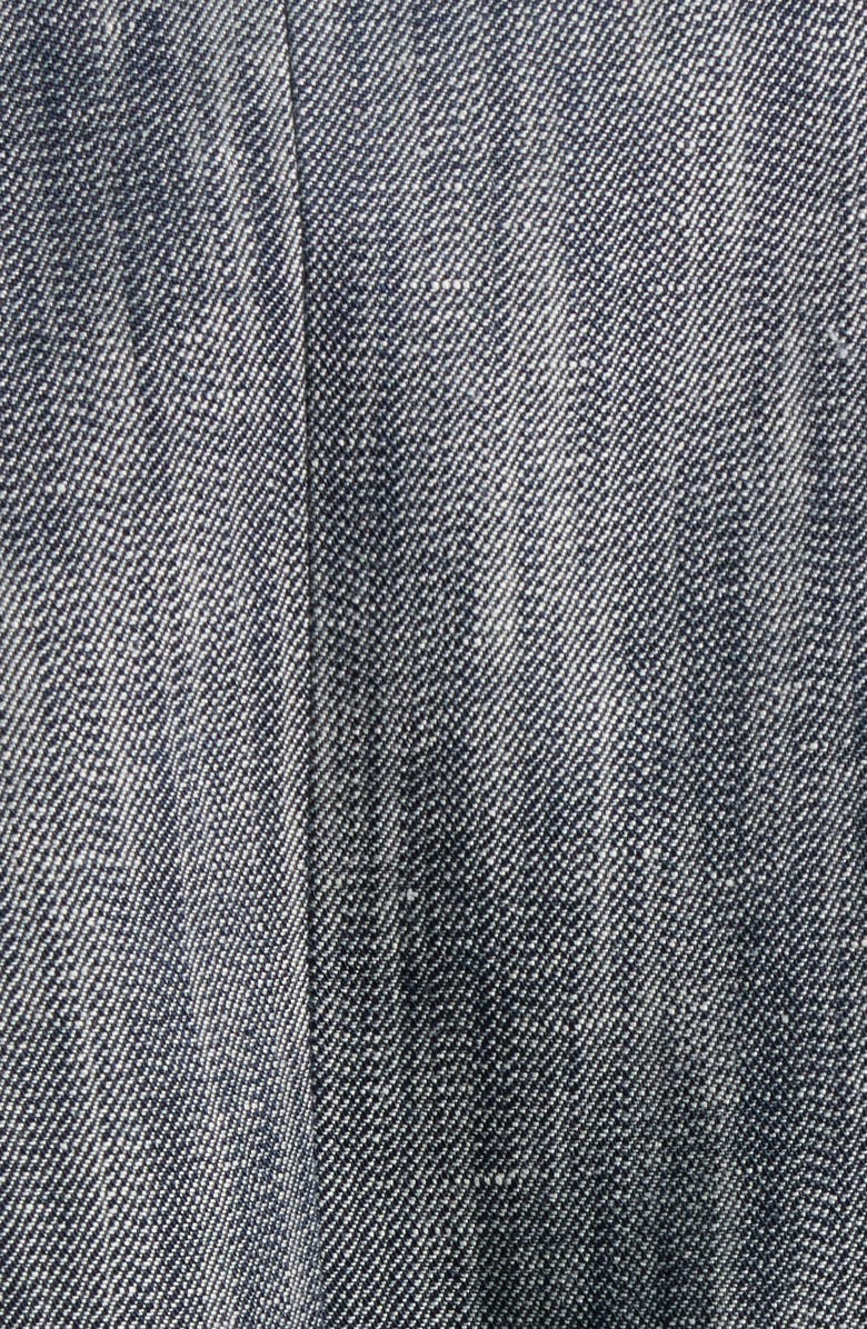 BOSS Jelsia Belted Sharkskin Twill Double Breasted Crop Blazer, Alternate, color, Charcoal Sharkskin