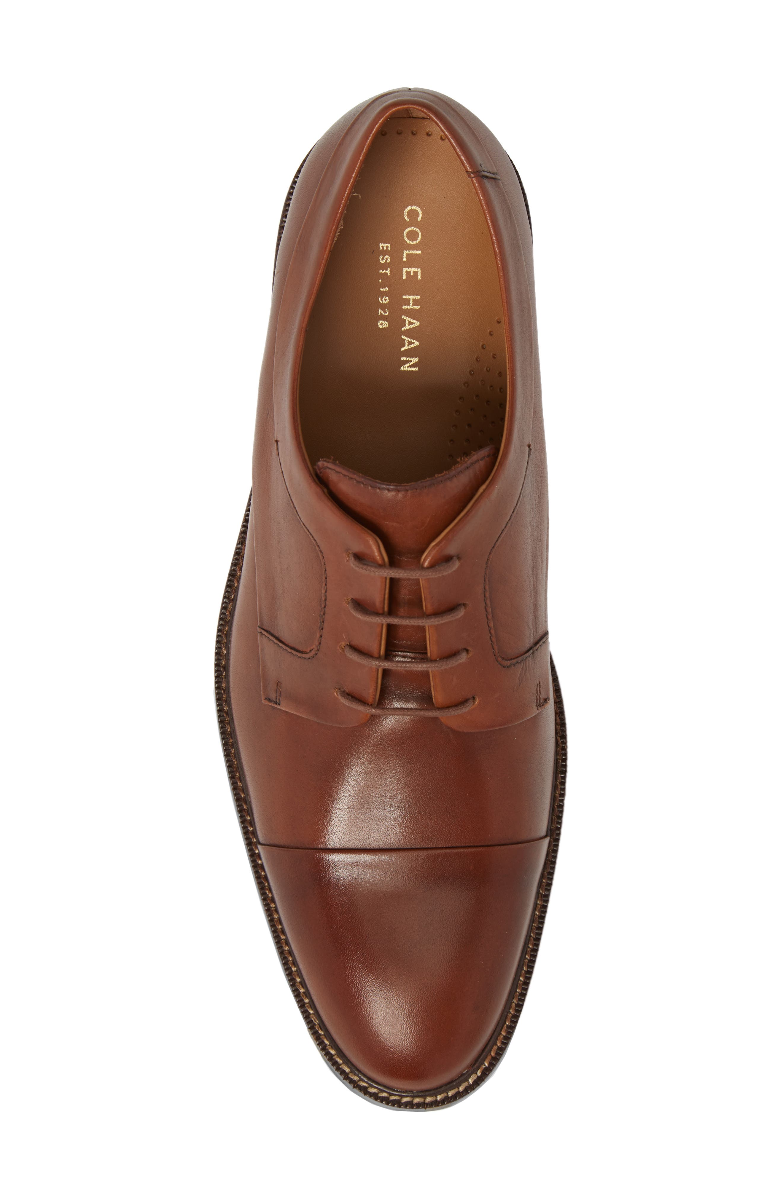 Warren Cap Toe Derby - Wide Width Available, Alternate, color, BRITISH TAN LEATHER