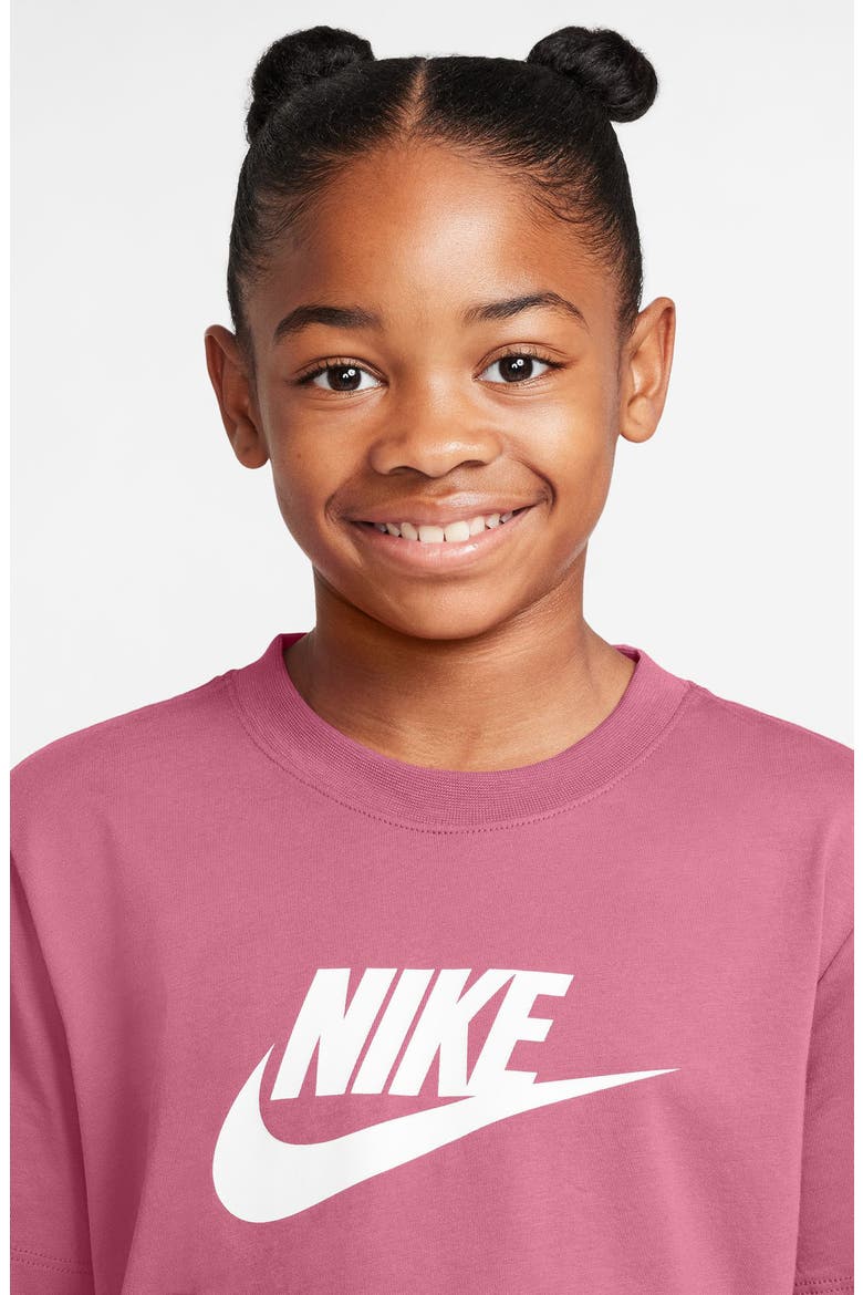 Kids' Sportswear Cotton Graphic T-Shirt, Alternate, color, PEONY