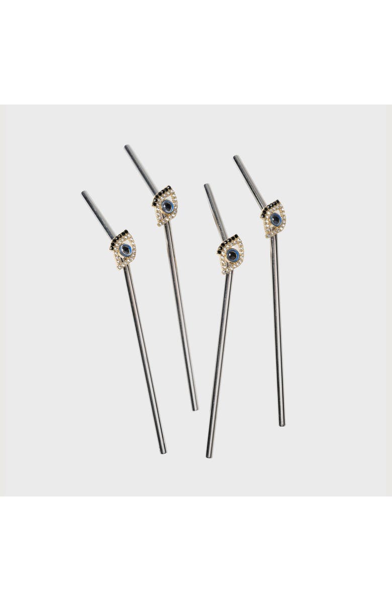 Joanna Buchanan Metal straws, set of four, Main, color, Evil Eye