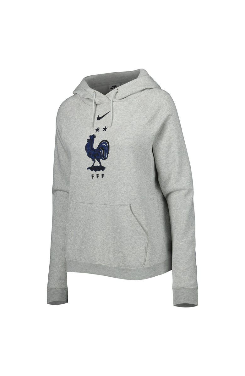Nike Women's Nike Heather Gray France National Team Varsity Raglan Tri-Blend Pullover Hoodie, Alternate, color,