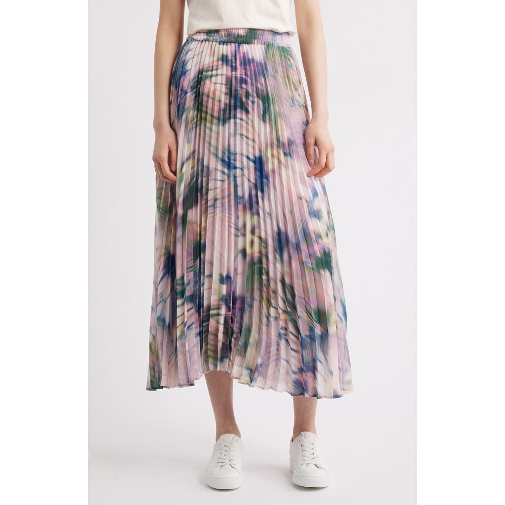 Hugo Boss Boss Orange Vlissole Pleated Midi Skirt In Multi