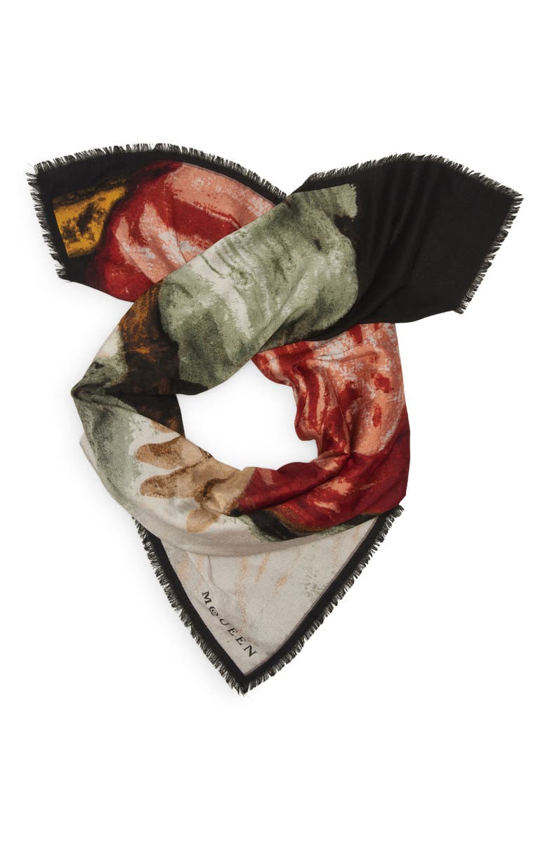 McQueen Painting Fringe Scarf, Alternate, color, 