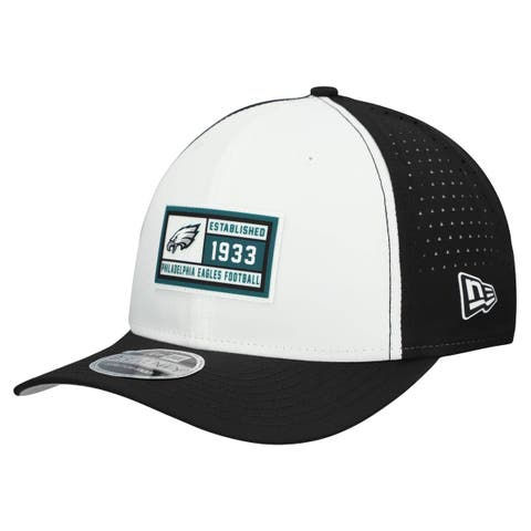 Men's New Era  White/Black Philadelphia Eagles Established Patch 9SEVENTY Adjustable Hat