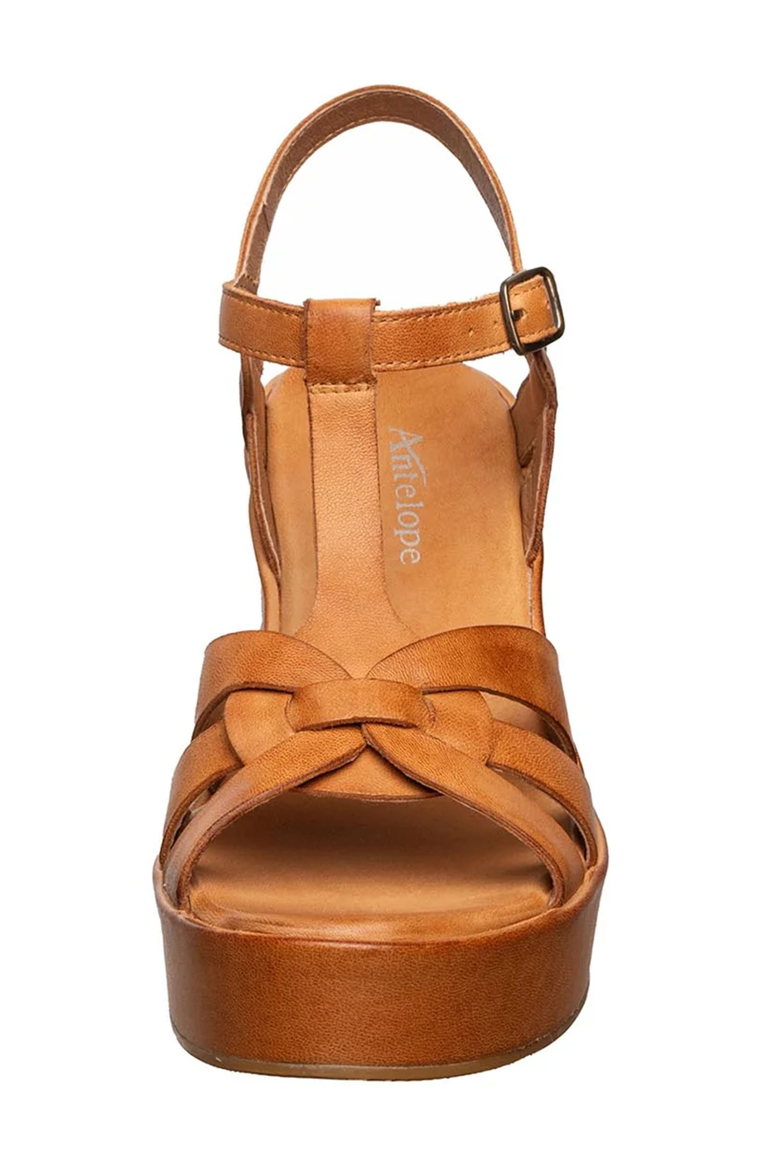 ANTELOPE Rasha T-Strap Platform Wedge Sandal, Alternate, color, Taupe