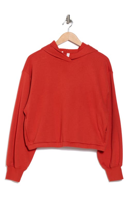Z By Zella Feather Fleece Cinch Hem Pullover Hoodie In Red