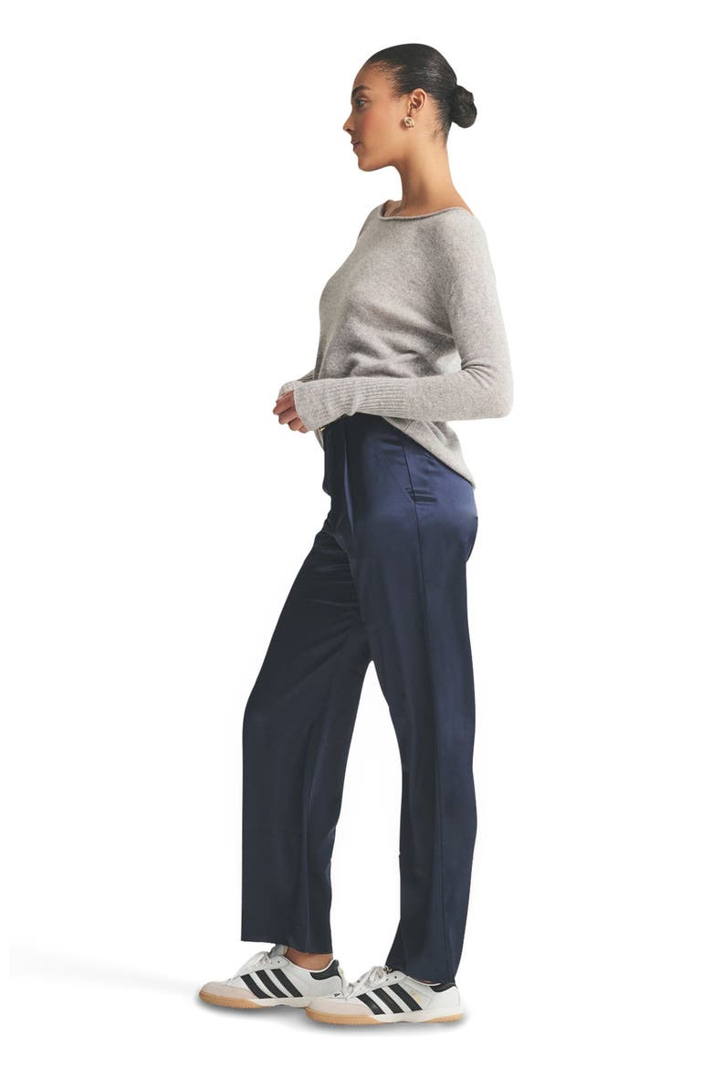 Lightweight Cashmere Boatneck Sweater, Alternate, color, Cement