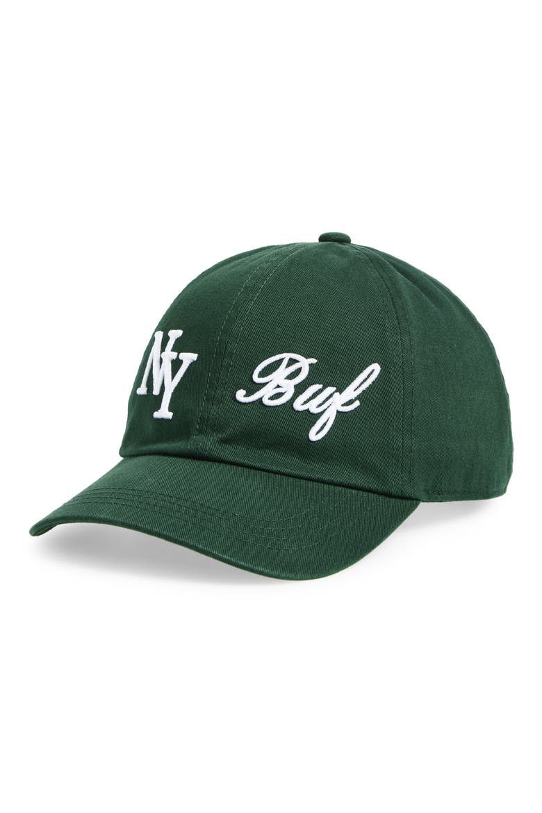 NY Buf Baseball Cap, Main, color, DARK GREEN