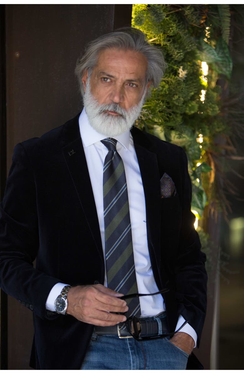 Elizabetta Flaminia - Silk Jacquard Tie for Men, Alternate, color, Navy And Olive