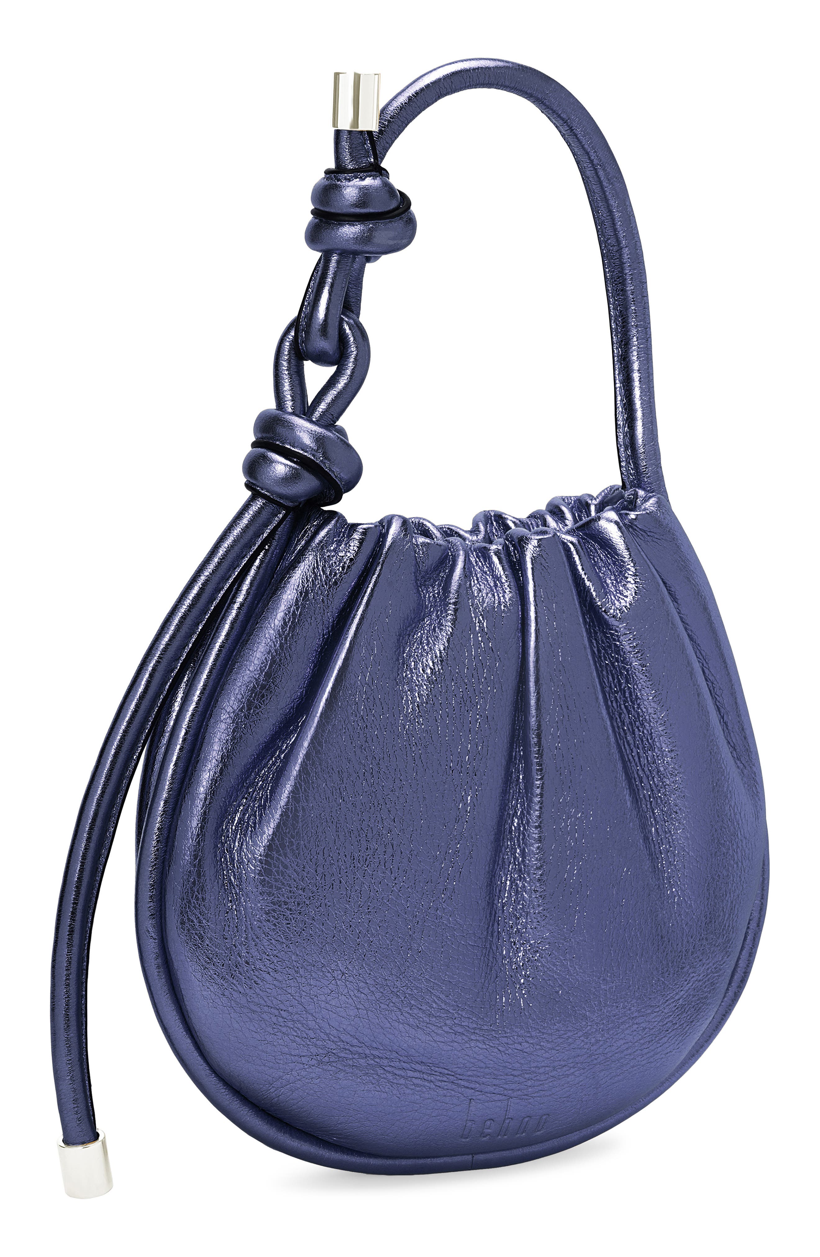 Ina Mini Potli Metallic Leather Bag, Alternate, color, SAPPHIRE