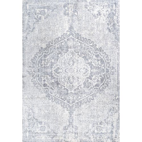 Jonathan Y Modern Persian Vintage Medallion Area Rug In Gray/ivory