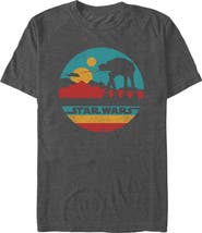 Star Wars Men's Star Wars AT-AT Retro Circle Graphic T-Shirt