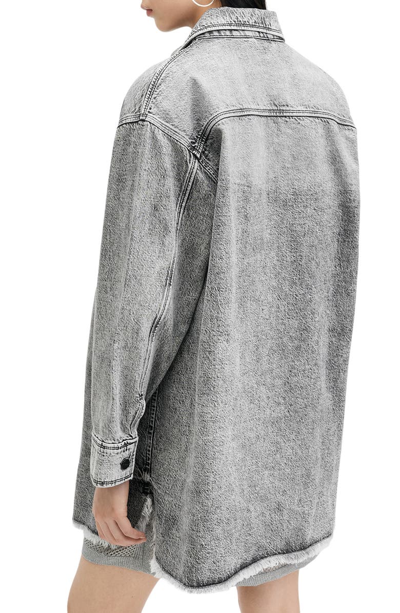 AllSaints Lily Long Sleeve Denim Mini Shirtdress, Alternate, color,