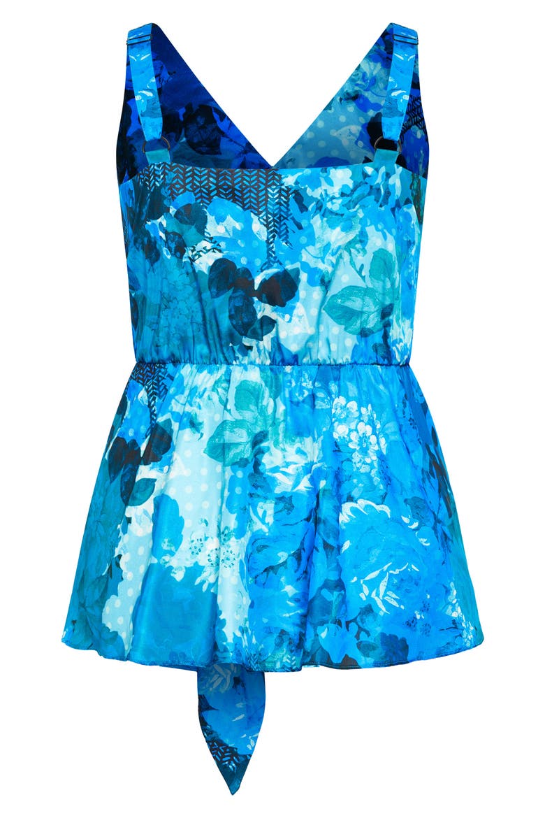 Serena Twist Floral Tank, Alternate, color, BLUE BEAUTY