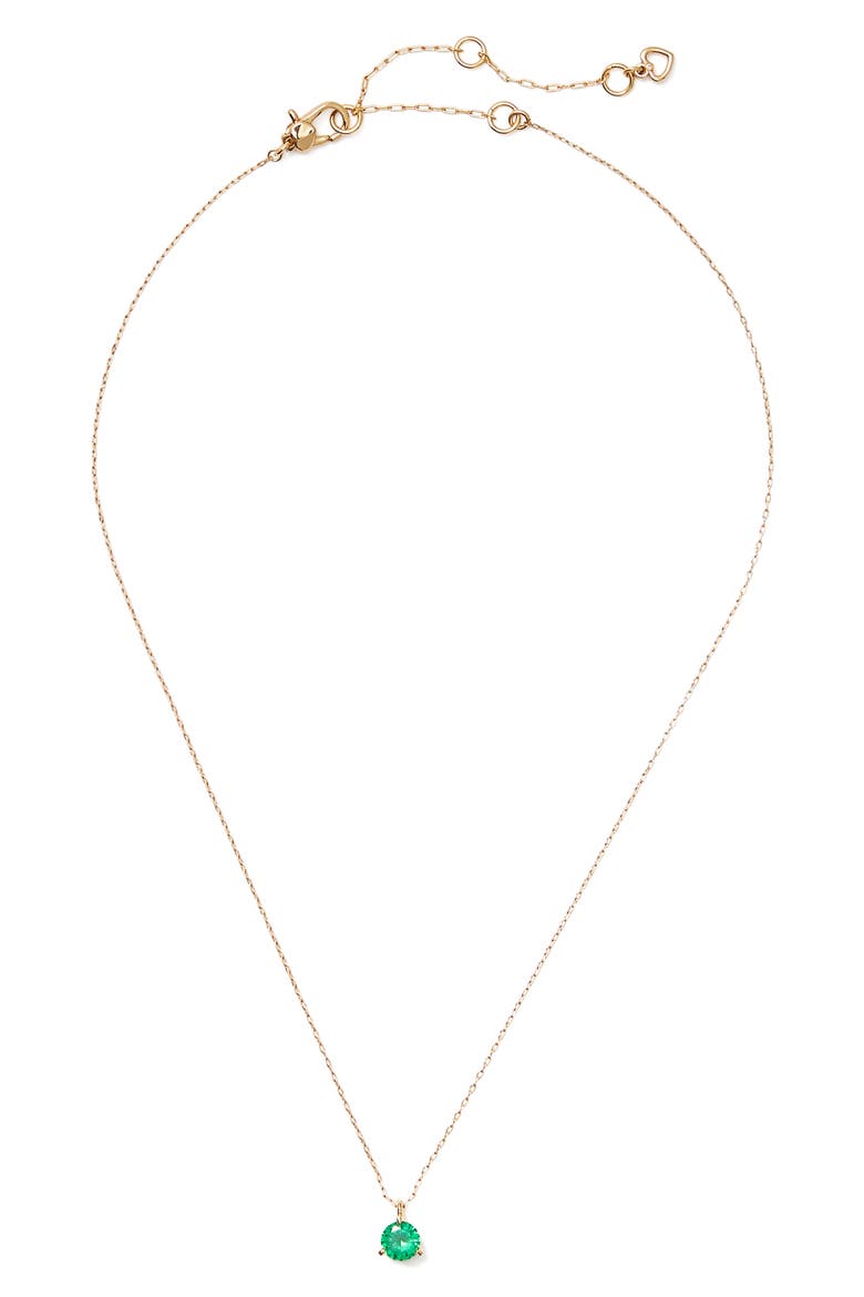 brilliant statements cubic zirconia pendant necklace, Alternate, color, EMERALD