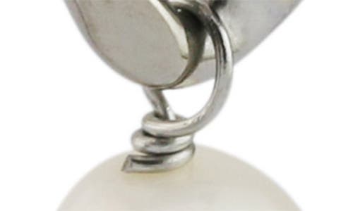 Rebl Gender Inclusive Ramesses Faux Pearl Drop Earrings In Silver