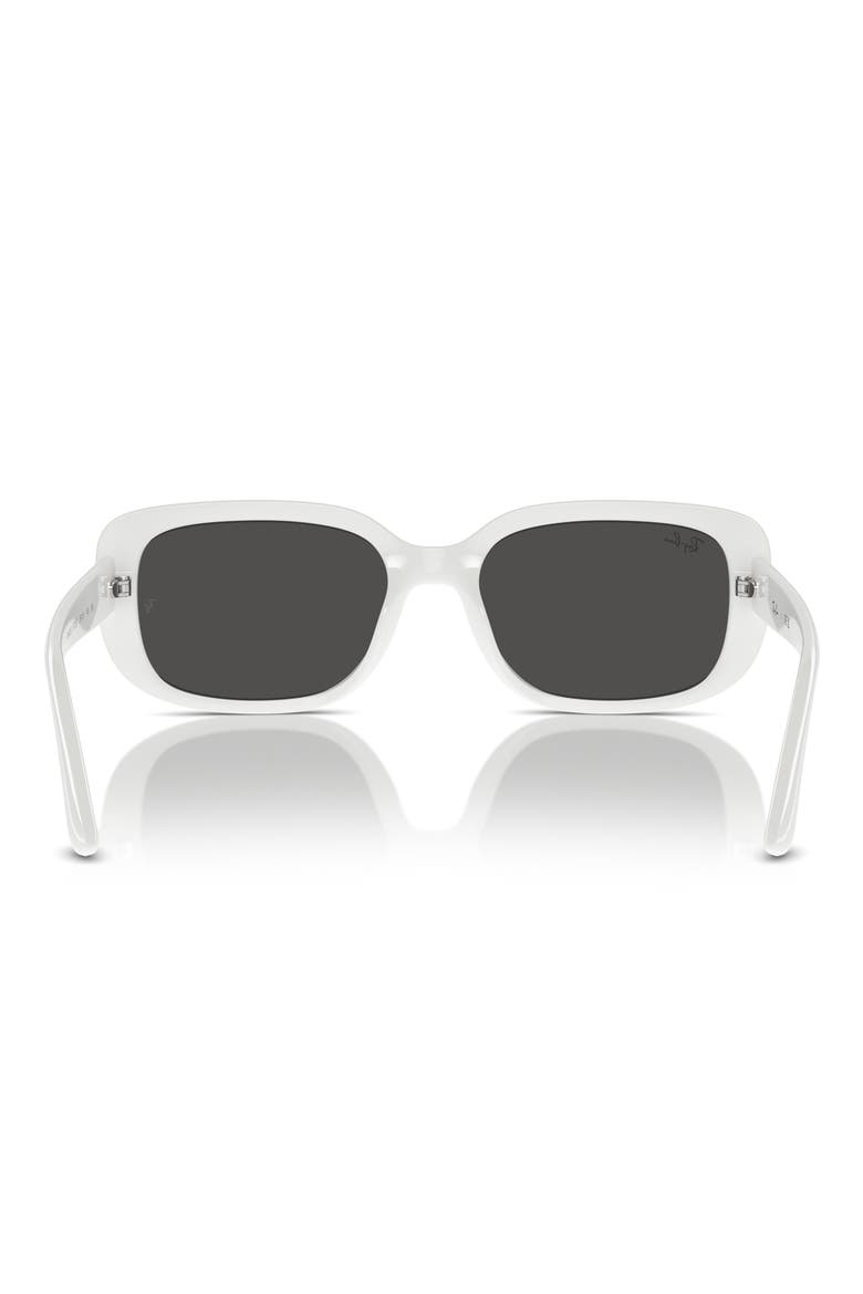 56mm Pillow Rectangular Sunglasses, Alternate, color, WHITE