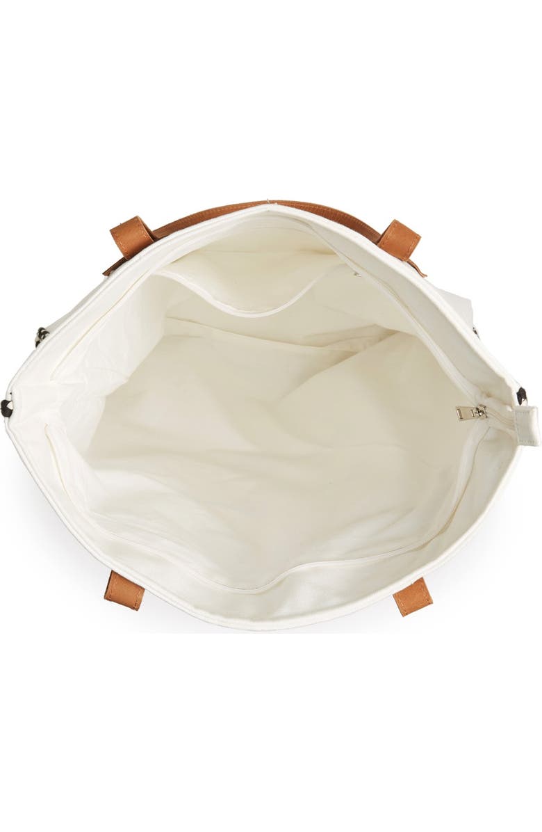 Sole Society Embroidered Vertical Canvas Tote, Alternate, color,