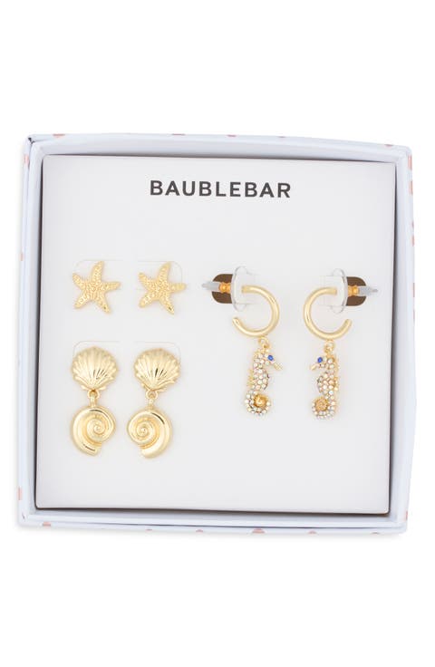 Follow the Current Set of 3 Stud & Drop Earrings