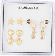 BaubleBar Follow the Current Set of 3 Stud & Drop Earrings