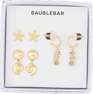 BaubleBar Follow the Current Set of 3 Stud & Drop Earrings