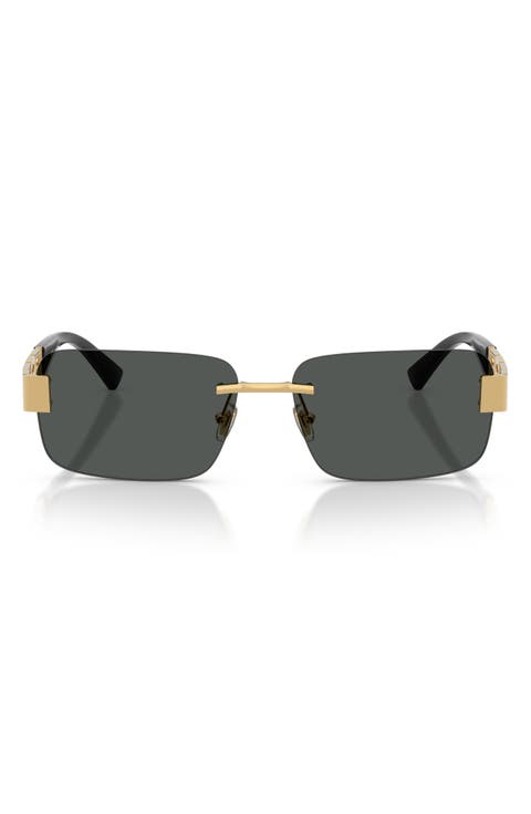58mm Rimless Rectangular Sunglasses