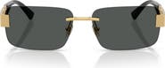 Versace 58mm Rimless Rectangular Sunglasses
