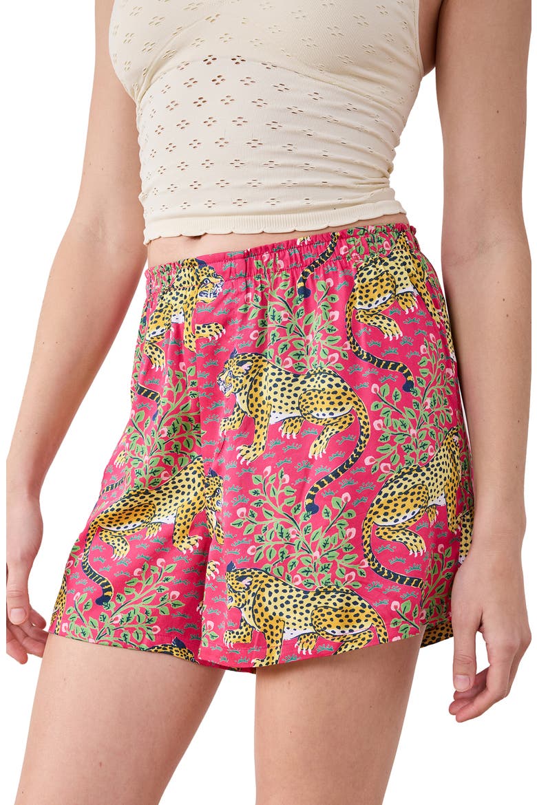 Bagheera Satin Boxer Shorts, Alternate, color, HOT PINK