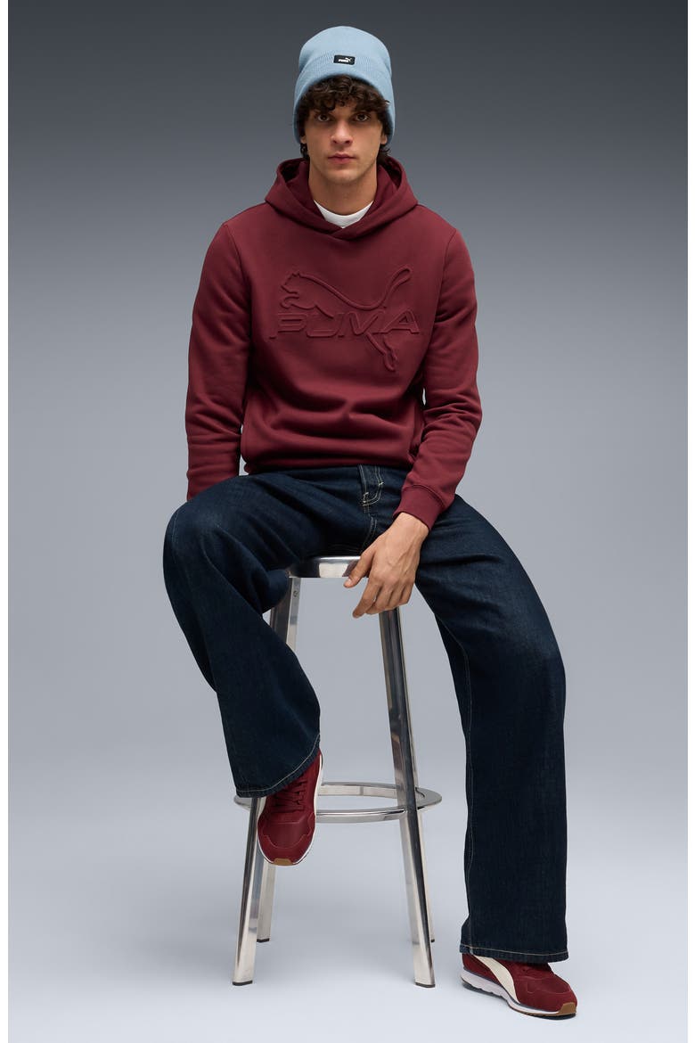 Embossed Hoodie, Alternate, color, RUBY SHIMMER
