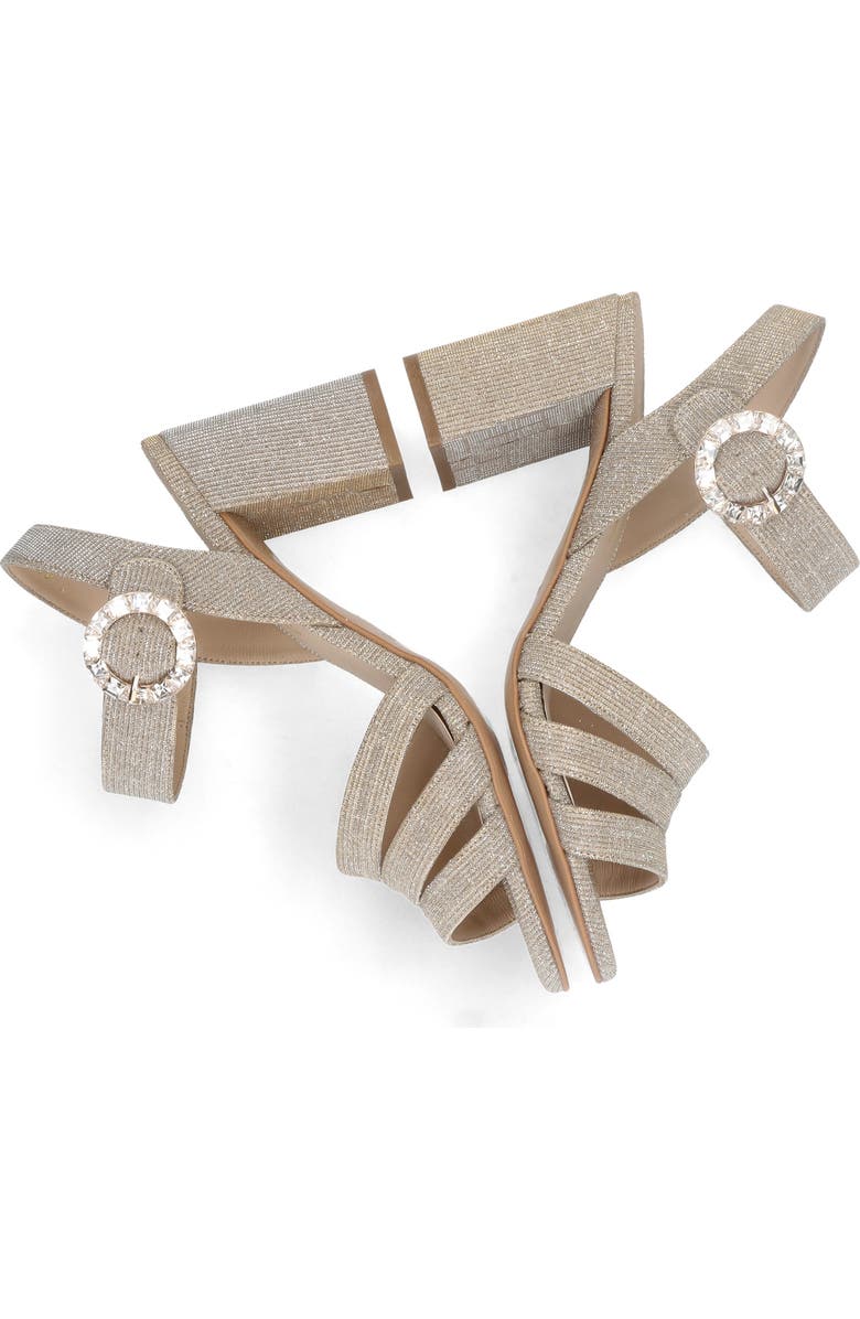 MASCARO Block Heel Glitzy Buckle Sandal, Alternate, color, Metallic Gold