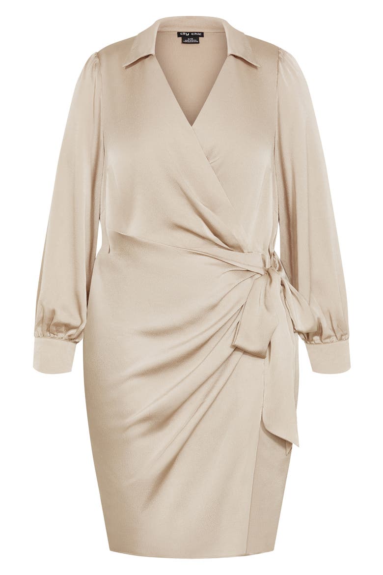 Marlowe Faux Wrap Dress, Alternate, color, TAUPE