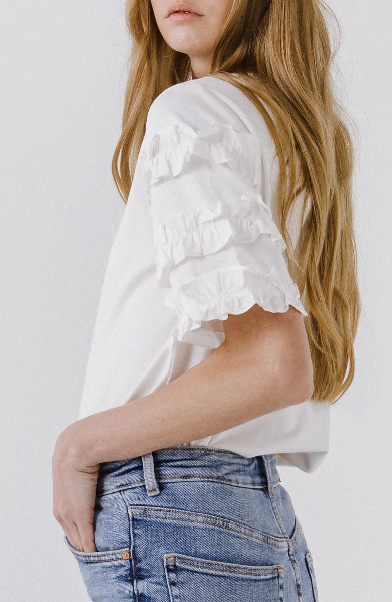 Endless Rose Ruffle Sleeve T-Shirt, Alternate, color, 