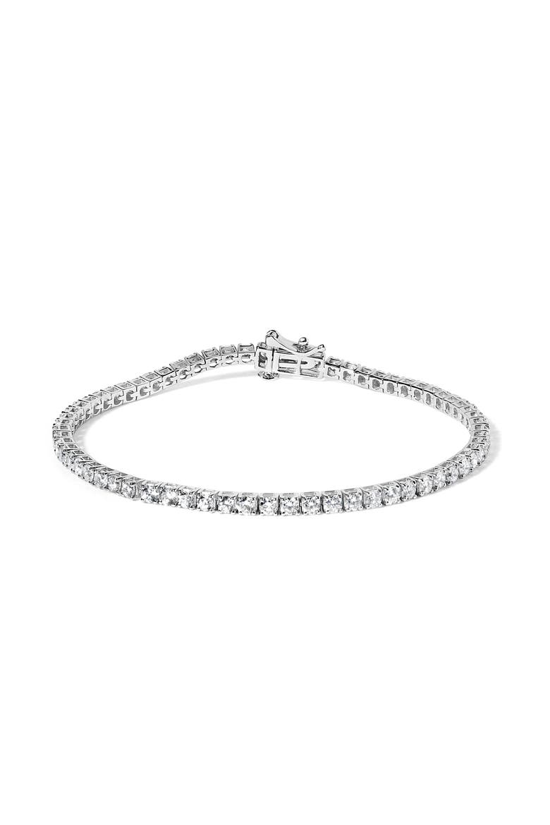 14K White Gold 4.0 Cttw Classic Lab-Grown Diamond Tennis Bracelet, Main, color, White