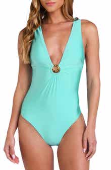 Sunshine 79 Solids Plunge One-Piece Swimsuit