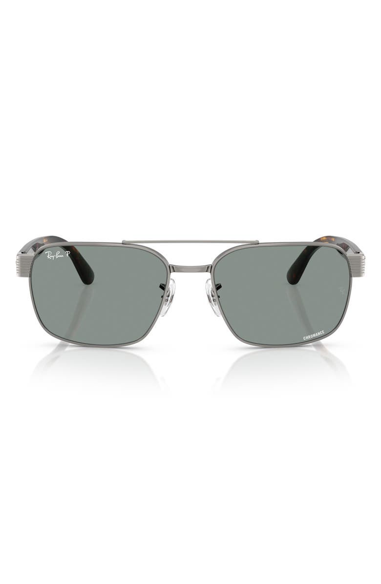 Ray-Ban 61mm Chromance Polarized Square Sunglasses, Main, color, Gunmetal