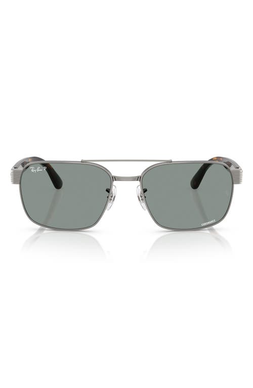 Ray Ban Rb3751ch Chromance Sunglasses Havana Frame Blue Lenses Polarized 61-17 In Gunmetal