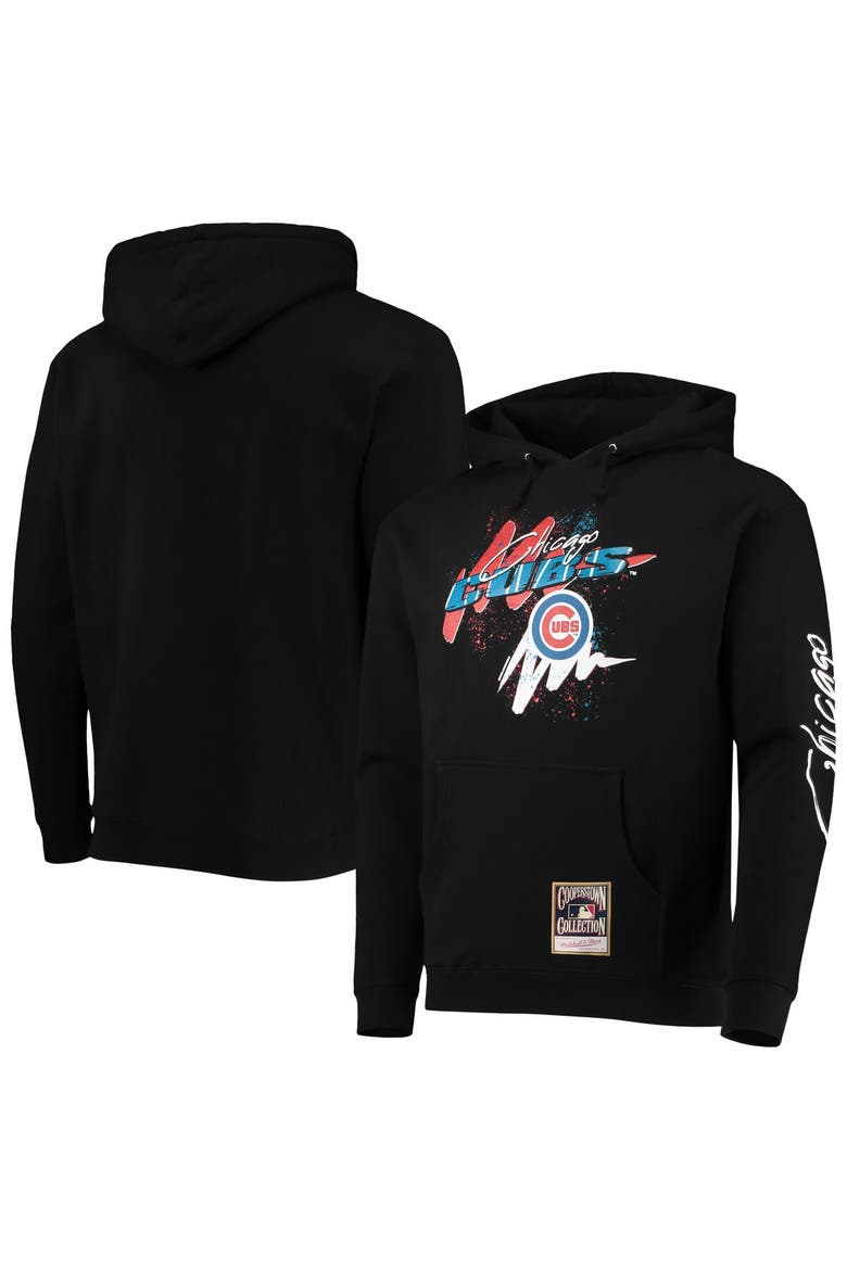 Men's Mitchell & Ness Black Chicago Cubs Hyper Hoops Pullover Hoodie, Main, color, Black