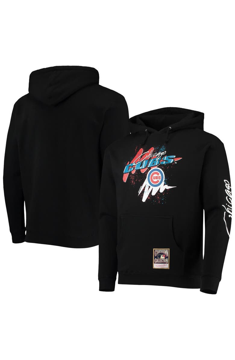 Mitchell & Ness Men's Mitchell & Ness Black Chicago Cubs Hyper Hoops Pullover Hoodie, Main, color, Black