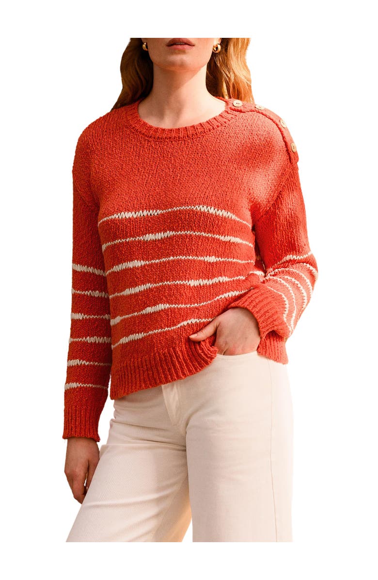 Celtic & Co. Drop Stitch Breton Sweater, Alternate, color, Burnt Orange