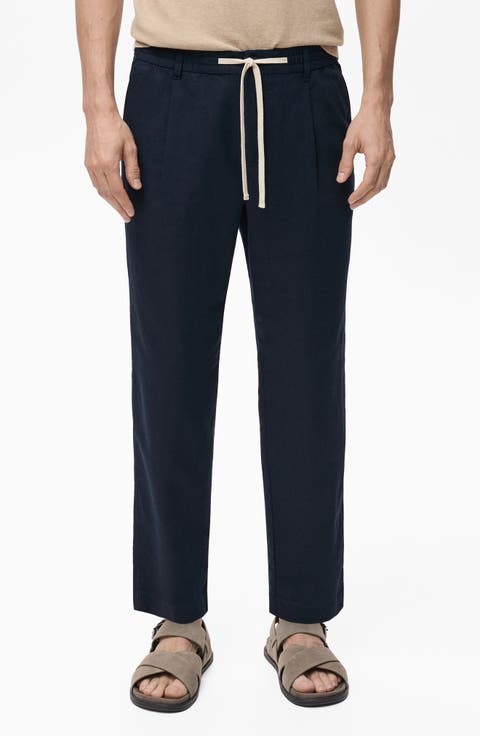 Slim Fit Pants with Drawstring Waist