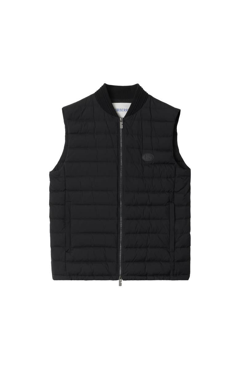 Burberry Nylon Puffer Gilet, Alternate, color, Black