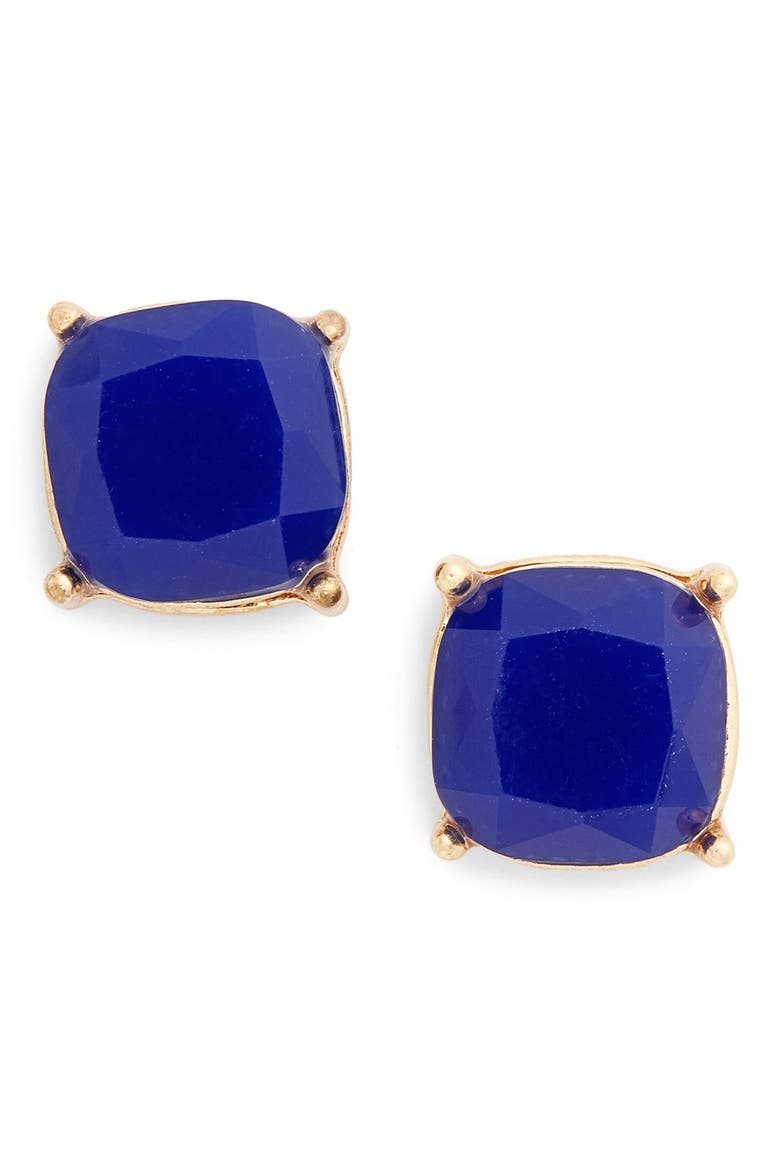 Stone Stud Earrings, Main, color, COBALT