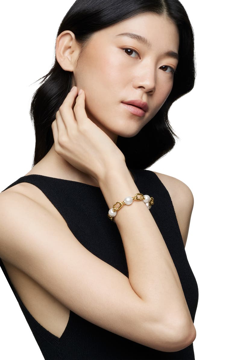 David Yurman DY Madison<sup>®</sup> Pearl Chain Bracelet in 18K Yellow Gold, 11mm, Alternate, color, Pearl/ Yellow Gold