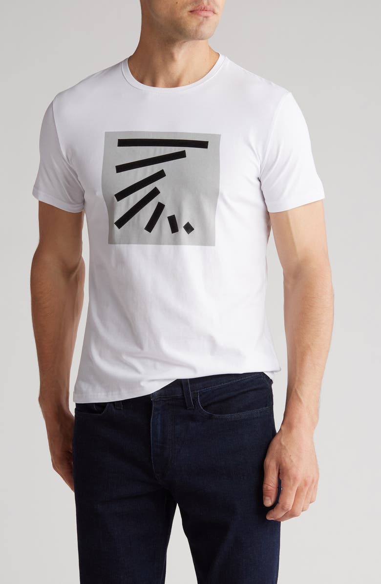 T.R. PREMIUM 3D Abstract Graphic Print T-Shirt, Main, color, White