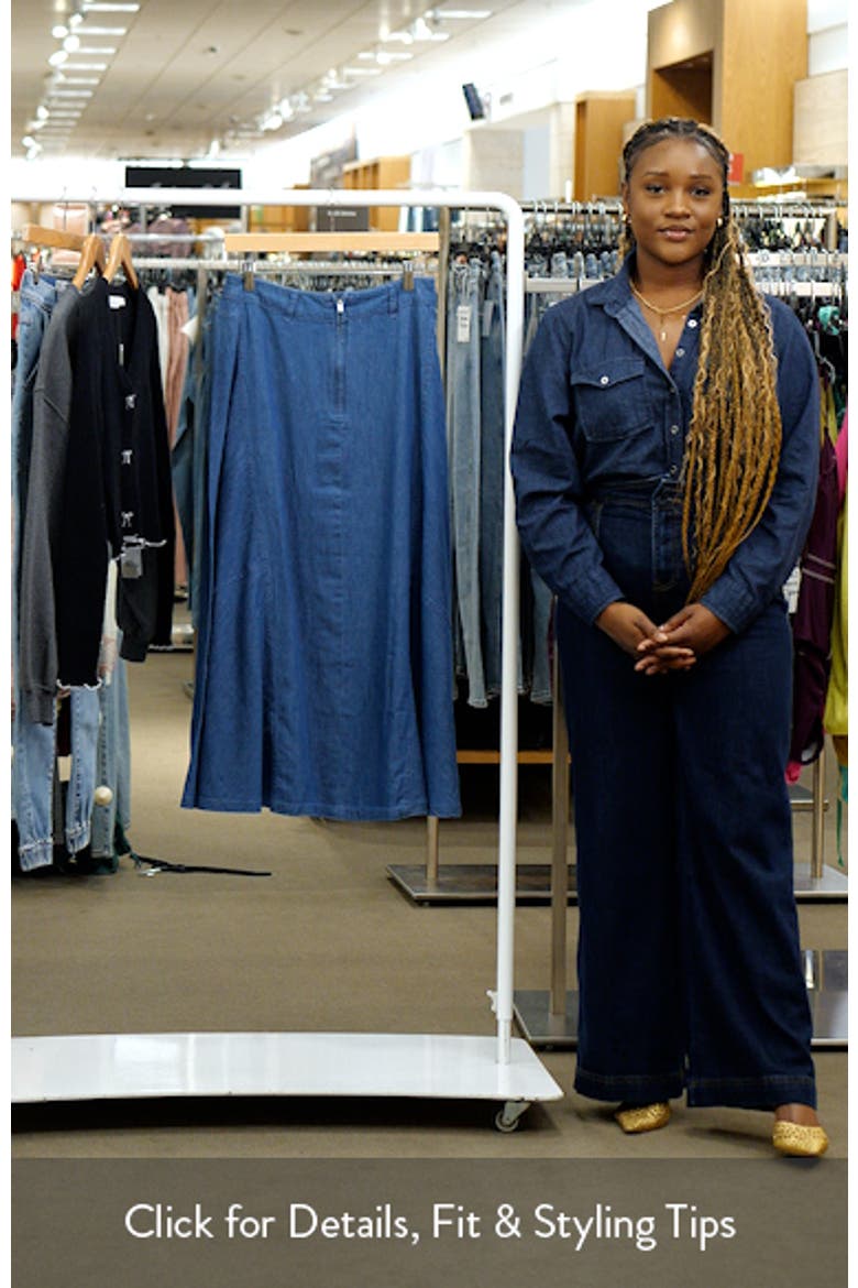 Zip Denim Midi Skirt video